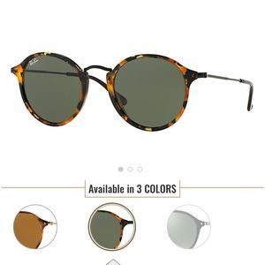 Ray Ban Round Fleck Sunglasses